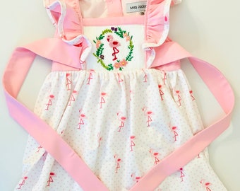 flamingo smocked dress