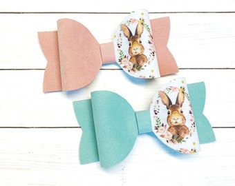 Bunny hair bow, Easter Headband, Easter Hair Bows, Easter Bunny Headband, Bunny Ears Headband, Baby Headband, Bunny Tail Bow, Easter Basket