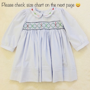 Christmas Smocked Dress, Christmas Dress, Smocked Dress, Baptism Smocked Dress, Toddler Smocked Dress, Baby Smock Dress
