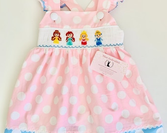 Disney Princess Smocked Dress, Disney Smocked Dress, Princess Dress, Disney dress, Pink Dress