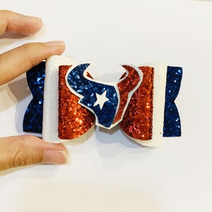 Houston Texans Hair Bow, NFL Hair Bow, NFL Headbands, Houston Texans Bow, Football Headband, Football Hair Bow, Football Bow, Football Clip