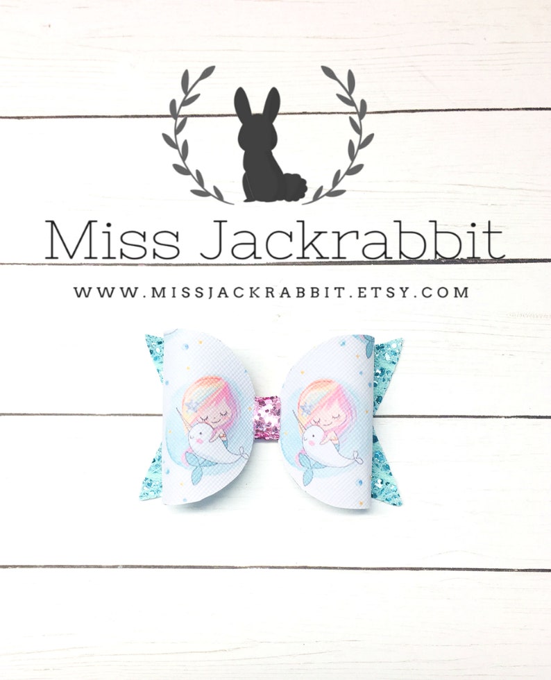 Rainbow Hair clip Mermaid Hair clip Baby Headband Mermaid Hair Bow Narwhal Headbands Mermaid Headband Narwhal Hair Clip