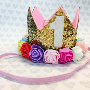 Birthday Crown, First and Second Birthday Crown, Girls 1st Birthday Crown, Girls 2nd Birthday Crown, Birthday Hat, Crown, Cake Smash