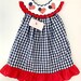 4th of July Dress, Fourth of July Smocked Dress, July Fourth Smocked Dress, Independence Day Smocked Dress, Smocked Dress 
