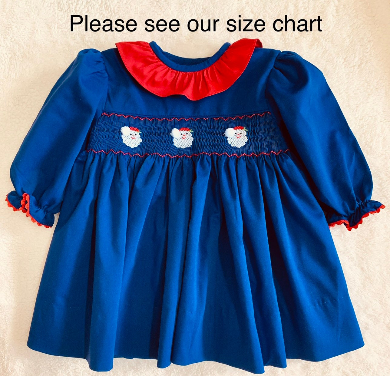 santa smocked dress