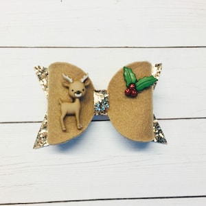 Christmas Bows, Christmas Headband, Christmas Hair Clip, Christmas Hair Bow, Deer Hair Clip, Deer Hair Bows, Stocking filler, Christmas gift