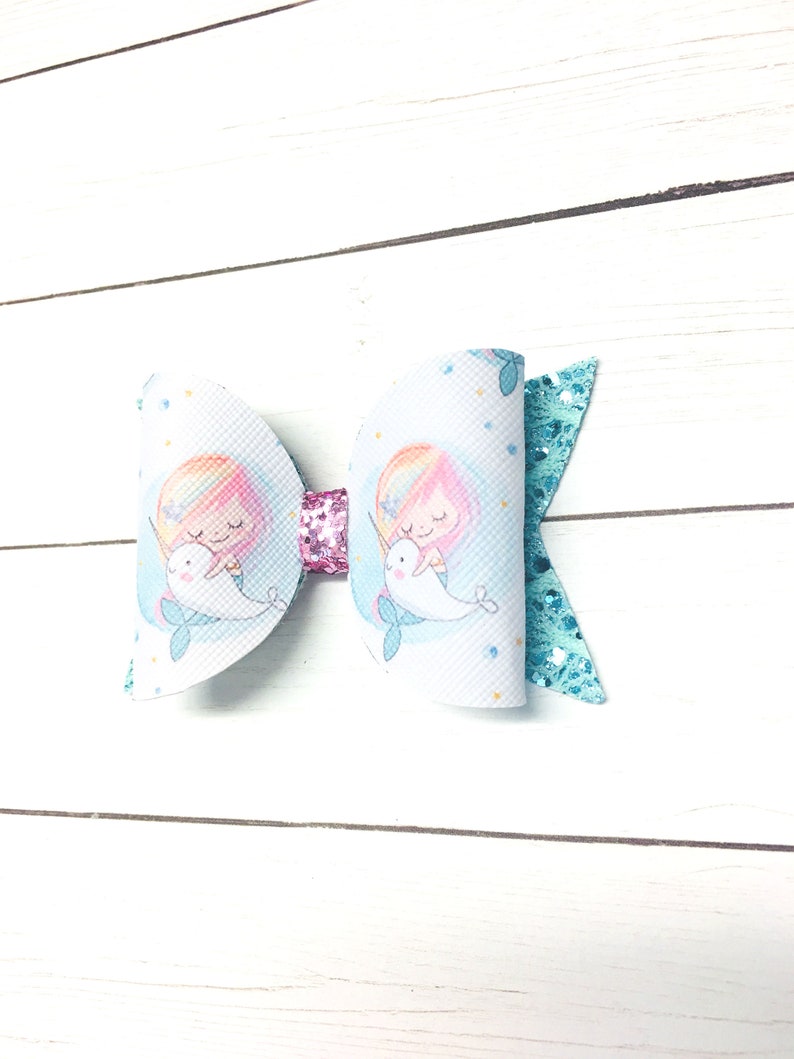 Rainbow Hair clip Mermaid Hair clip Baby Headband Mermaid Hair Bow Narwhal Headbands Mermaid Headband Narwhal Hair Clip