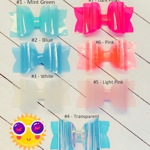 Summer Hair Bows, Summer Hair Clips, Jelly Hair Bows, Jelly Hair Clips, Pool Hair Bows, Pool Hair Clips, Summer Headbands