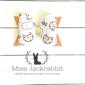 Milk and Cookie Hair Bows, Milk and Cookie Hair clips, Cookie Monster Hair clips, Milk and Cookie Headbands, Princess Hair clips