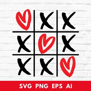 Valentines Tic Tac Toe SVG, shirt schattig Valentijnsdag, hart SVG, Valentijnscadeau, handgeschreven citaten, Cricut