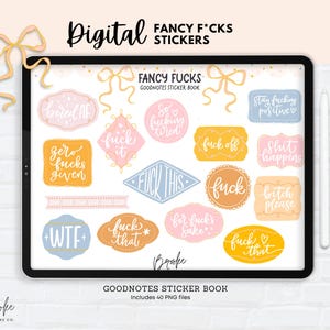 Sassy Cuss Word Stickers: Digital Planner Stickers for GoodNotes (PNG)