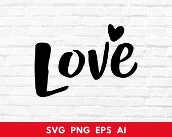 Love Heart SVG: Valentijnsdagshirt, handgeschreven citaten (digitale download)