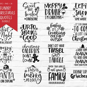 Funny Christmas Quotes SVG Bundle: Adult Christmas Designs (Digital Download)