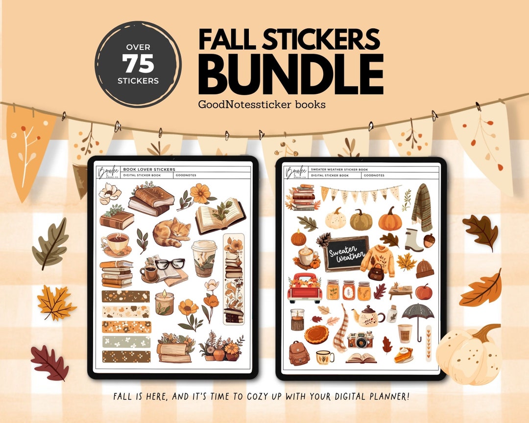 Fall Sticker Book Bundle: Goodnotes Planner Stickers (PNG) - Etsy