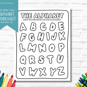 Alphabet Coloring Page PDF, Preschool Coloring Page, Preschool Activity Printable, Instant Download