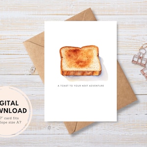 Un toast à votre prochaine aventure carte de vœux | Carte imprimable | Téléchargement instantané PDF | Carte imprimable Nouvelle offre d'emploi