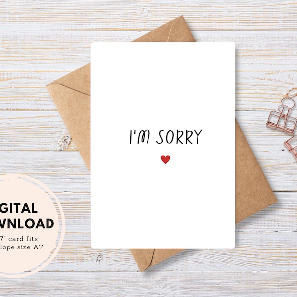 I'm Sorry Card - Etsy