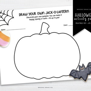 Pagina da colorare di zucca, attività di Jack O' Lantern, pagine da colorare per bambini, attività stampabili autunnali, download di Halloween