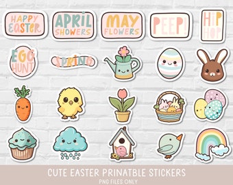 Easter Packaging Stickers, 10 Spring Printable PNG Files, Thank You ...