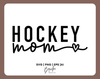 Mamá de hockey SVG: Amante de los deportes PNG, Archivo de corte de silueta de Cricut