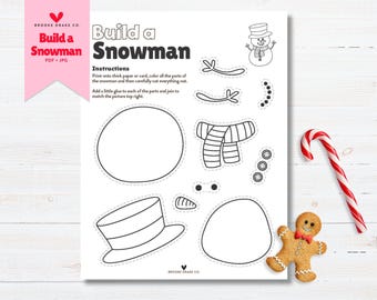 Weihnachten Build-a-Craft Schneemann Printable: Urlaub Kinder Aktivität (digitaler Download)