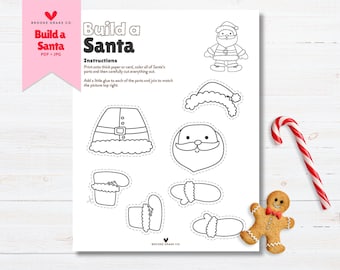 Christmas Build-a-Craft Santa Printable: Holiday Kids Activity (Digital Download)