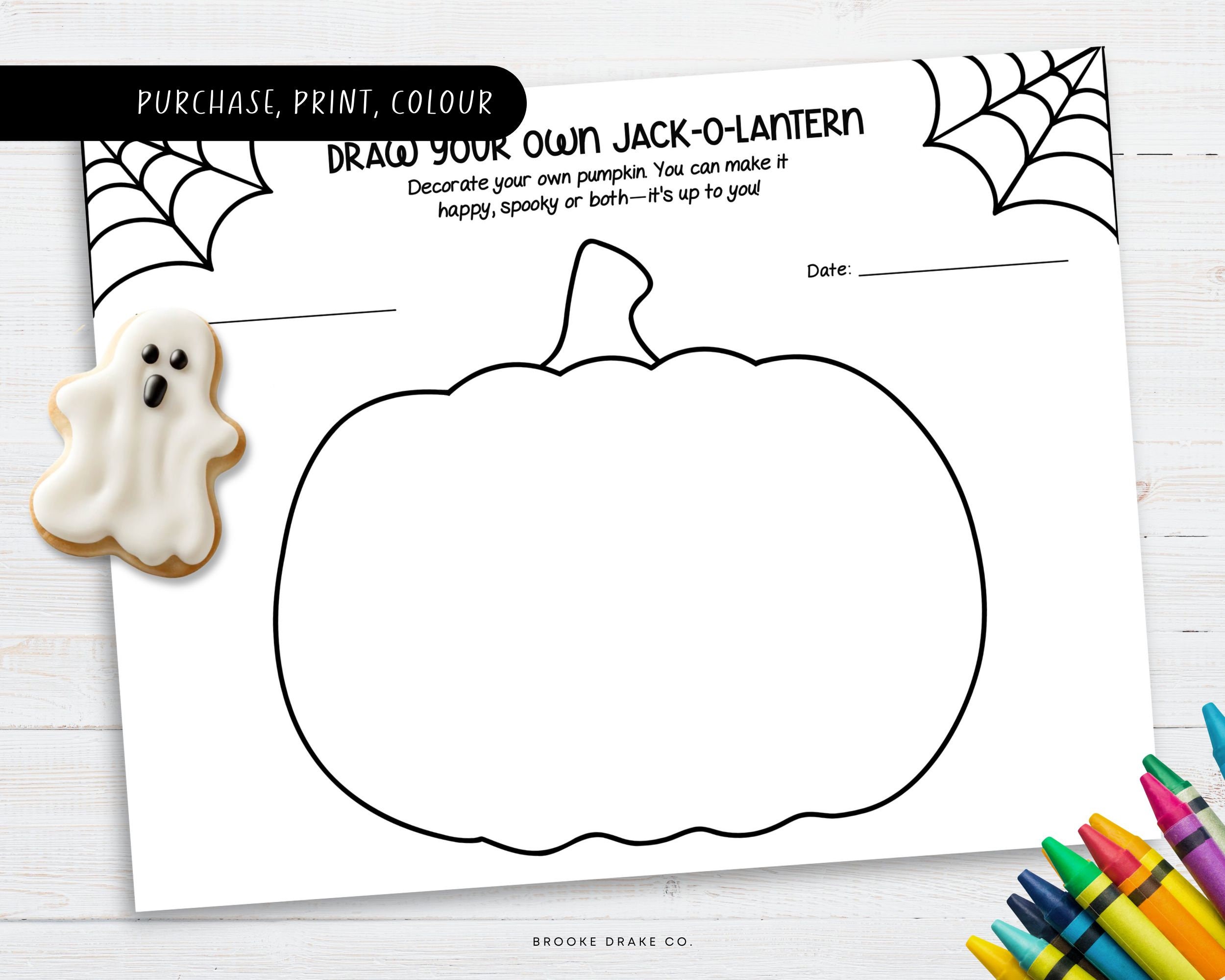 Jack O'lantern Coloring Page: Halloween Activity (PDF + JPG) - Etsy