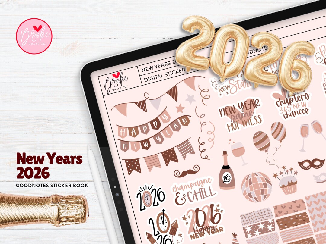 Buy New Year 2026 Goodnotes Sticker Book: Festive Digital Planner ...