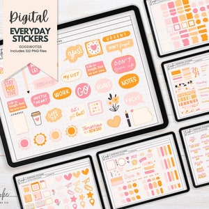 Everyday Digital Stickers, GoodNotes Sticker Book, Digital Planner, Individual PNGs