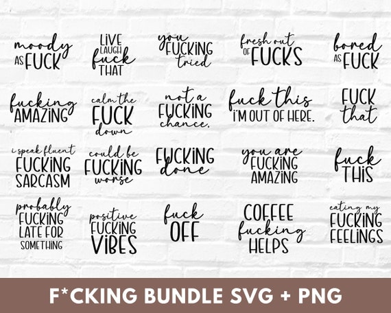 Swear Bundle SVG, Funny Rude Adult SVG Files for Cricut, PNG