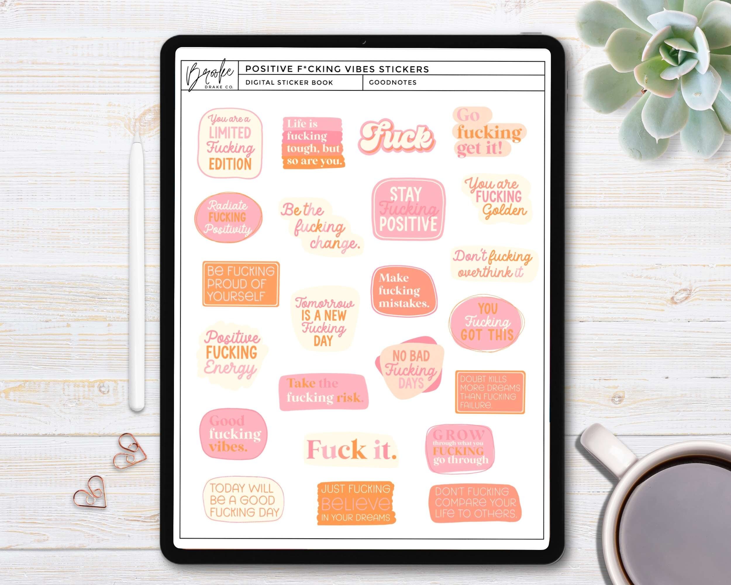 Pretty Things Welcome to the Fuckery Quotes Sticker Book / Digital Stickers  / Swearing and Sarcasm / Swearing Stickers / Quote Stickers 