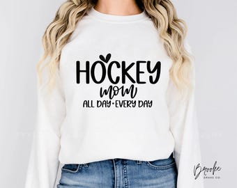 Mamá de hockey SVG: Amante de los deportes PNG, Archivo de corte de silueta de Cricut