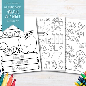 Páginas para colorir de volta às aulas, páginas para colorir para pré-escola, atividades para impressão para pré-escola, download instantâneo