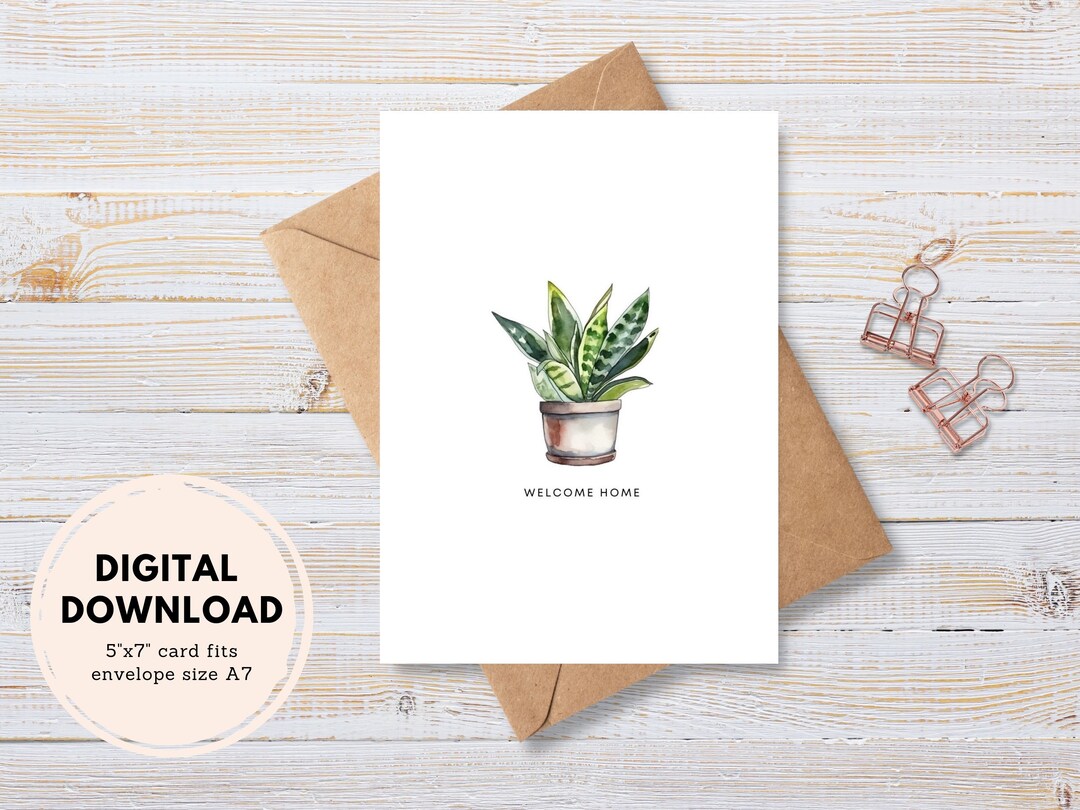 Printable New Home Card, Greeting Card, Digital Download PDF, DIY ...
