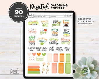 Gardening Stickers: Spring Plants, GoodNotes Planner (Digital Download)