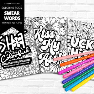 Schimpfwort Entspannung, Inspiration Swear Wort Malseiten, 40 digitale Malseiten, Sofort Download