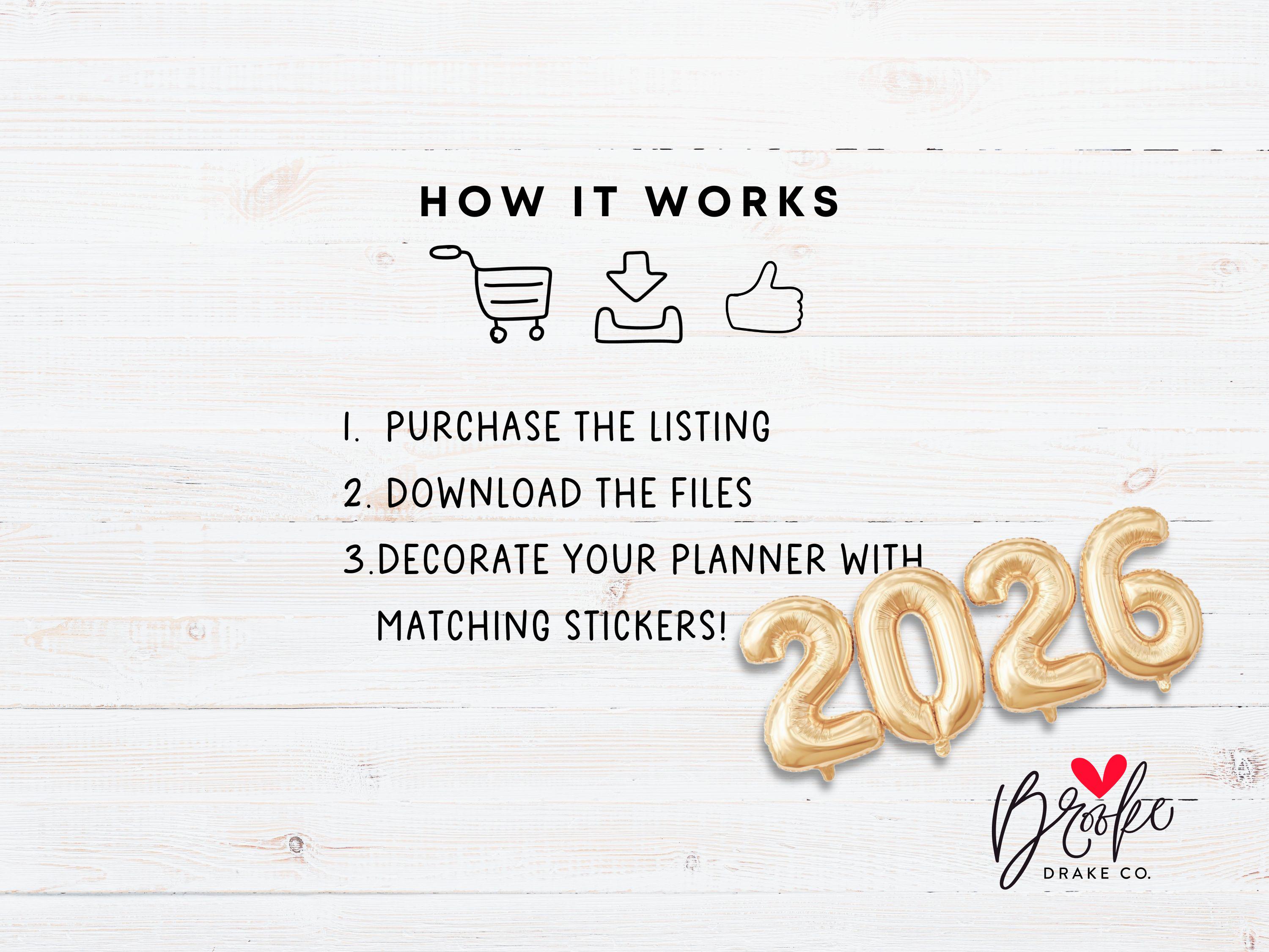New Year 2026 Goodnotes Sticker Book: Festive Digital Planner Stickers ...