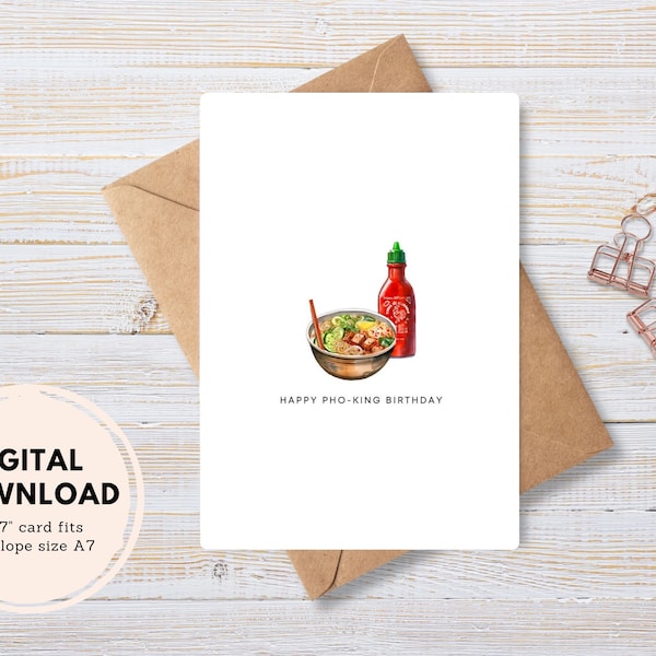 Pho King Birthday Card Etsy pho-king-birthday-card-etsy