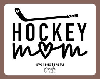 Mamá de hockey SVG: Amante del deporte PNG, archivo de corte de silueta de Cricut (descarga digital)