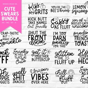 Süße Swear Bundle SVG, Sassy & lustige Sprüche SVG-Dateien für Cricut, PNG