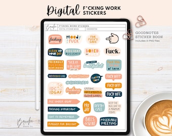 Funny Swear Word Digital Stickers: GoodNotes Planner (PNG)