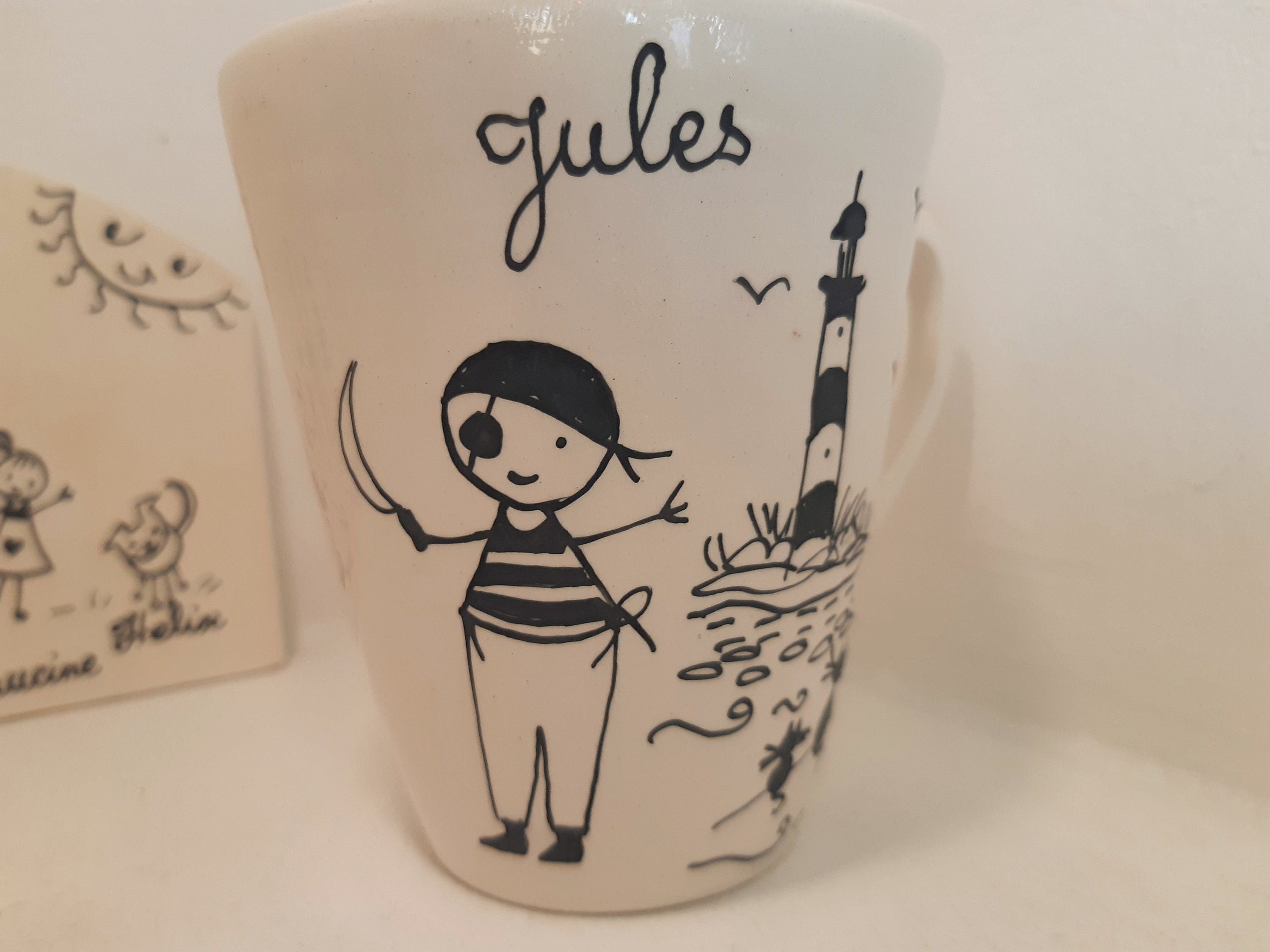 2 Mugs Prénom à Personnaliser | Prénom et Dessin