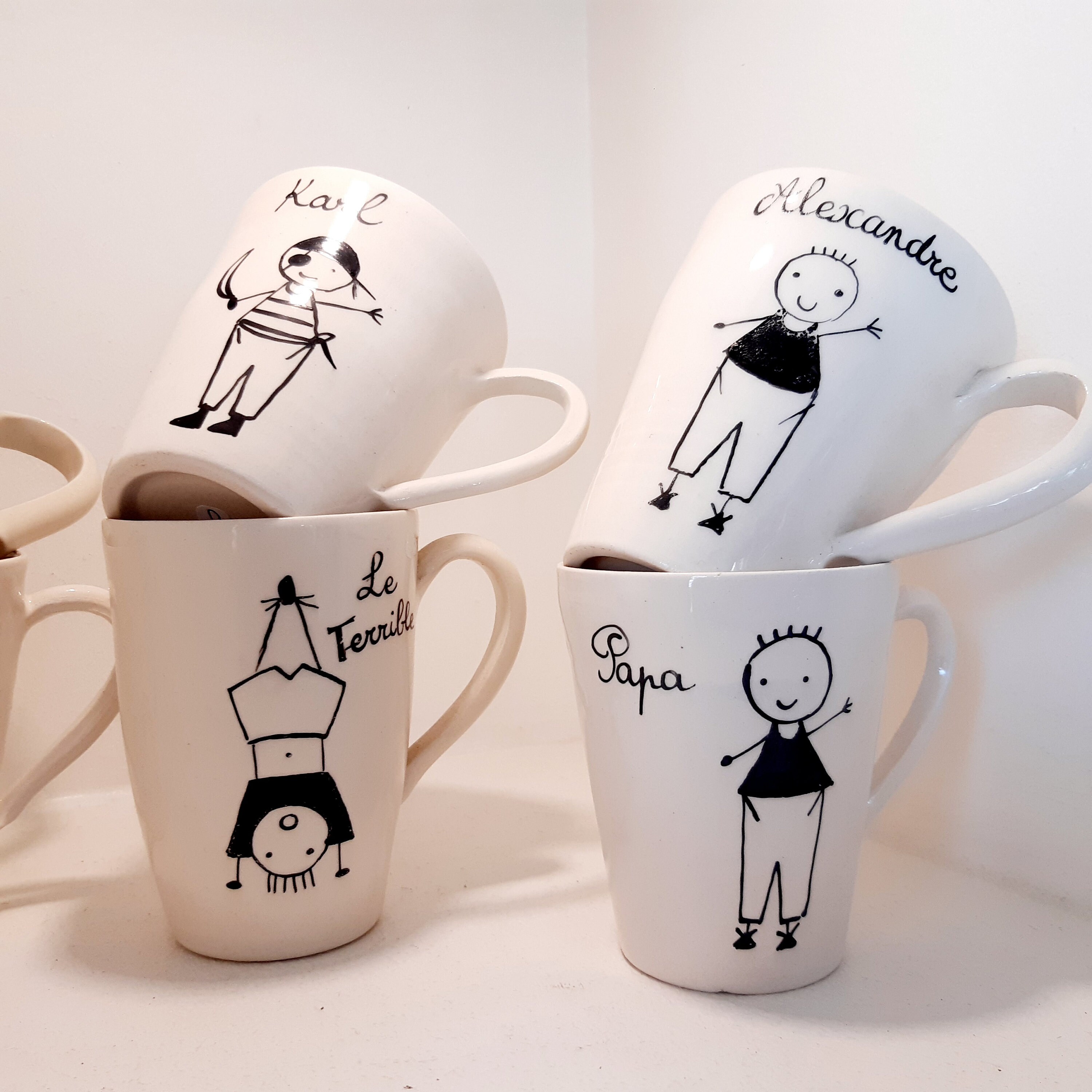 2 Mugs Prénom à Personnaliser | Prénom et Dessin