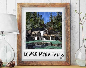 Art Print | Lower Myra Falls, BC Photograph | Location Art Print | Glossy Art Print | British Columbia Art Print | Waterfall Print