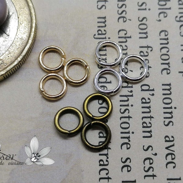 anneaux brisés de jonction 5 mm, 3 couleurs au choix，argenté /doré/bronze