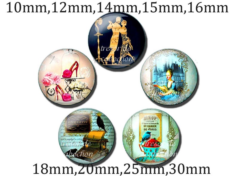 20mm 25mm 30mm 10pcs Y487,vintage,Printer,dessert,dance,girl,flower,flower,glass cabochons,made by hands.10mm 12mm 14mm 15mm 16mm 18mm 5pcs