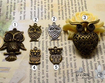 Owl,Owl,Bird,Silver Bronze pendant to choose QDW027 Handmade Jewelry