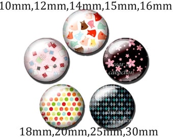 Y151 Model, lattice, glass Cabochons, handmade. Diameter 10mm 12mm 14mm 15mm 16mm 18mm (10pcs)20mm 25mm 30mm (5pcs)