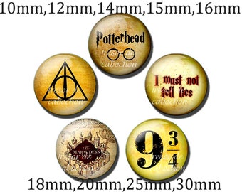 Y548,vintage,Harry Potter,badge,Glass cabochons,handmade.10mm 12mm 14mm 15mm 16mm 18mm(10pcs)20mm 25mm 30mm(5pcs)