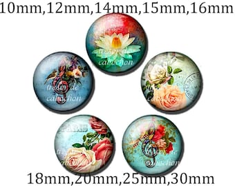 Y435 Flower,music,vintage,symbol of treble,Glass Cabochons,made by hands.10mm 14mm 14mm 15mm 16mm 18mm (10pcs)20mm 25mm 30mm (5pcs)